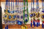 Khiva, Xorazm Region, Uzbekistan, Central Asia. Traditional jewelry for sale. Art Print
